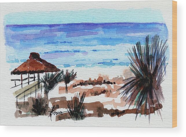 Vacation Wood Print featuring the painting Okaloosa Island, Florida by Adele Bower