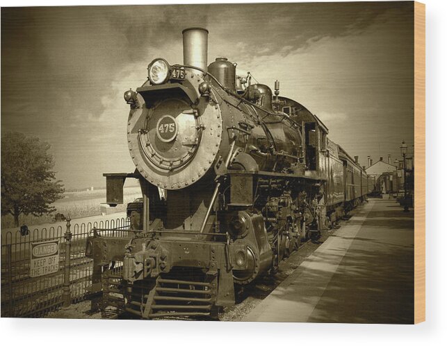 Steam Wood Print featuring the photograph Old 475 - BW by Lou Ford