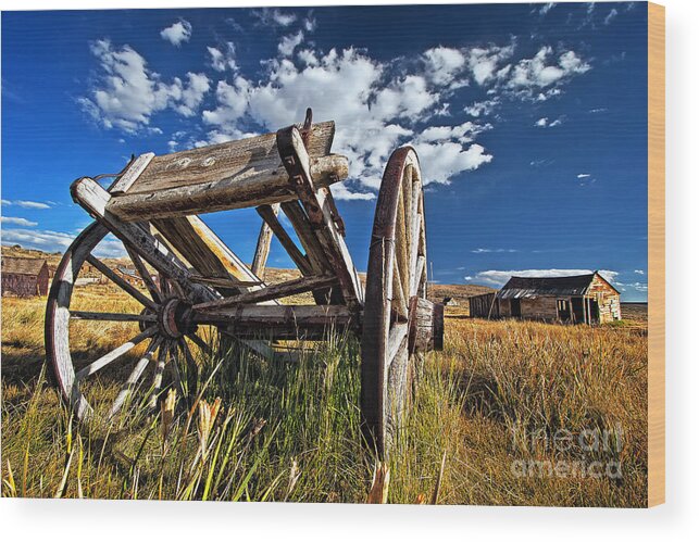 Bodie Ghost Town Wood Print featuring the photograph Old Abandoned Wagon, Bodie Ghost Town, California by Sam Antonio