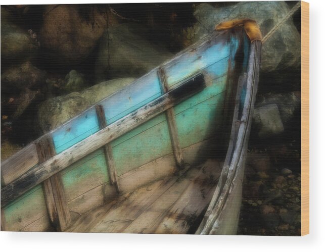 Wooden Wood Print featuring the photograph Old Boat 1 Stonington maine by David Smith