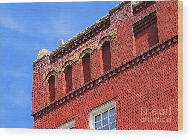 Checotah Wood Print featuring the photograph Old Building in Checotah, Oklahoma by Janette Boyd