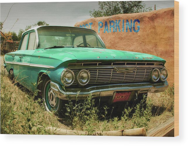 Chevrolet Wood Print featuring the photograph Old Chevy in Cerillo by Micah Offman