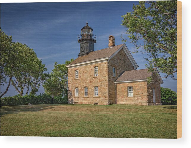 Old Field Point Lighthouse Wood Print featuring the photograph Old Field Point Lighthouse by Rick Berk