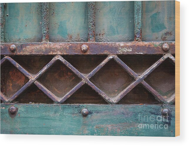 Gate Wood Print featuring the photograph Old gate geometric detail by Elena Elisseeva