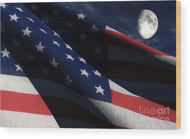 Us Flags Wood Print featuring the digital art Old Glory 2 by Richard Rizzo