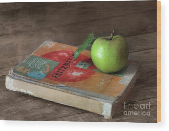 Book Wood Print featuring the photograph Old Math by Lori Deiter