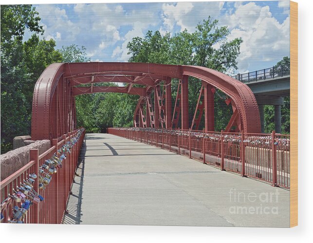 Old Red Bridge Wood Print featuring the photograph Old Red Bridge, Kansas City, Missouri by Catherine Sherman