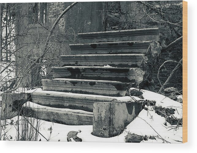 Architecture Wood Print featuring the photograph Old Stairs to Nowhere by Jeff Severson