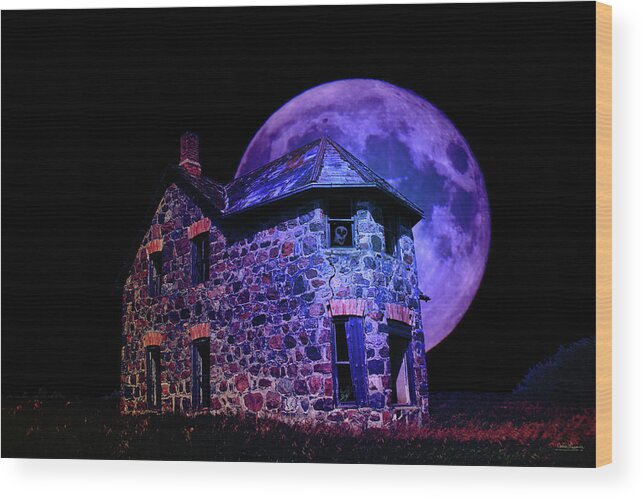 Saskatchewan Wood Print featuring the digital art Old Stone Ghost by Andrea Lawrence