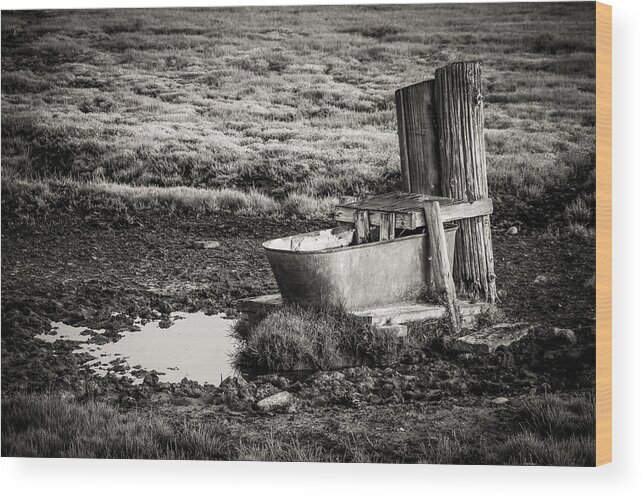 Lr_thefader Wood Print featuring the photograph Old Water Hole by Bruce Bottomley