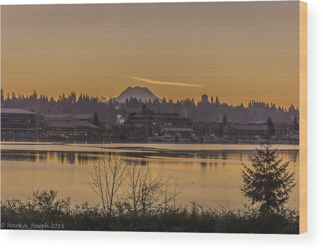 Sunrise Wood Print featuring the photograph Olympia Sunrise by Mark Joseph