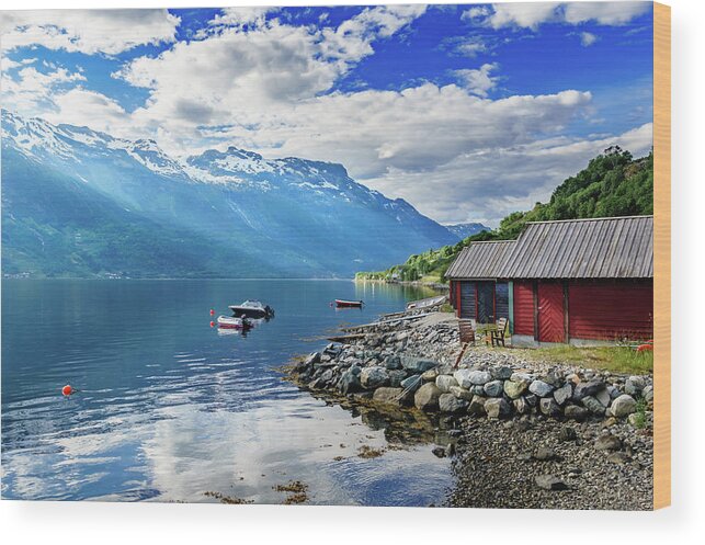Europe Wood Print featuring the photograph On the beach of Sorfjorden by Dmytro Korol