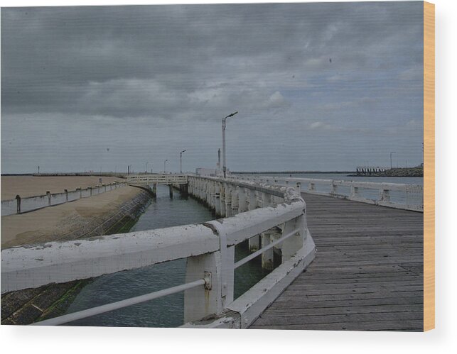Belgium Wood Print featuring the photograph On the boardwalk by Ingrid Dendievel