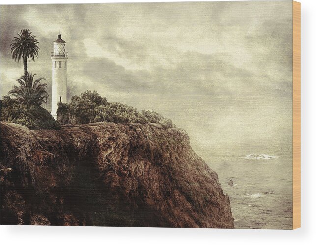 Lighthouse Wood Print featuring the photograph On the Edge by Douglas MooreZart