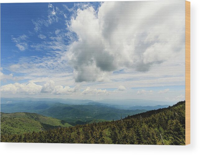 Blue Ridge Parkway Wood Print featuring the photograph On the Mountain - In the Clouds by Joni Eskridge
