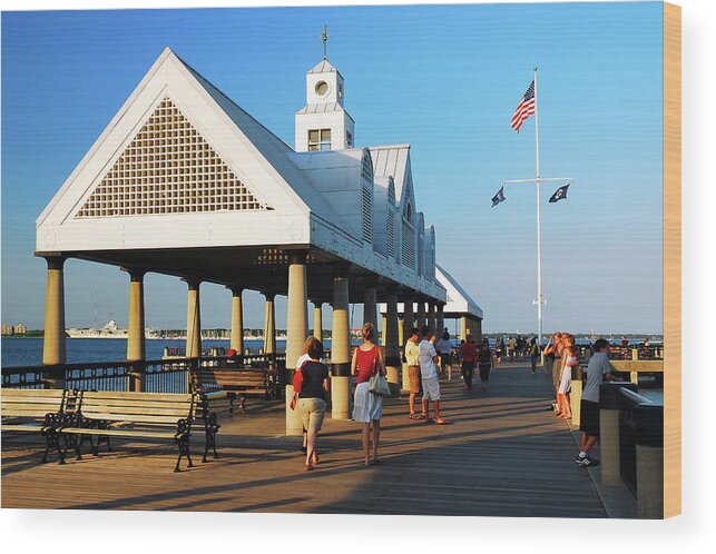 Charleston Wood Print featuring the photograph On the Pier by James Kirkikis