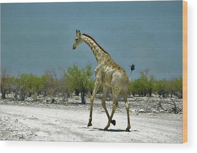 Africa Wood Print featuring the digital art On The Run Again by Ernest Echols