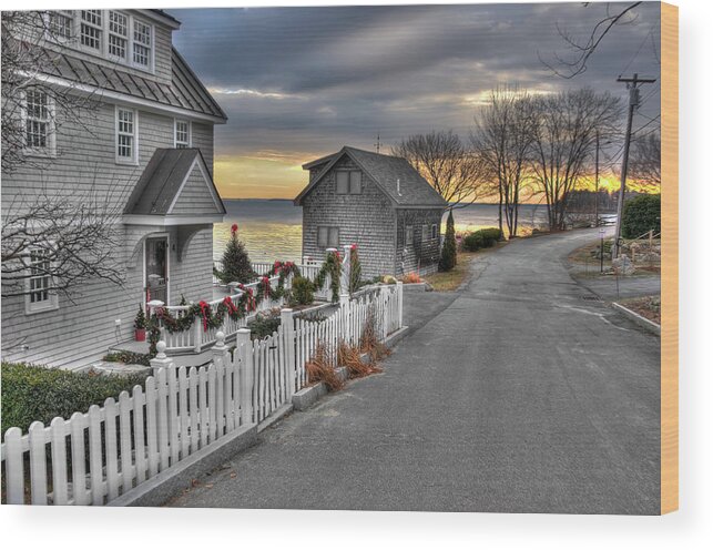 Maine Coast Wood Print featuring the photograph On the Way Out of Town by Jeff Cooper