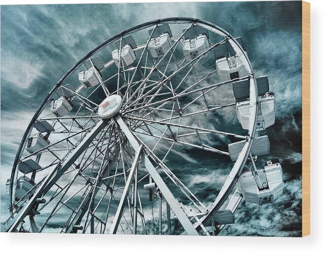 Ferris Wheel Wood Print featuring the photograph On Top of the World by Luke Moore