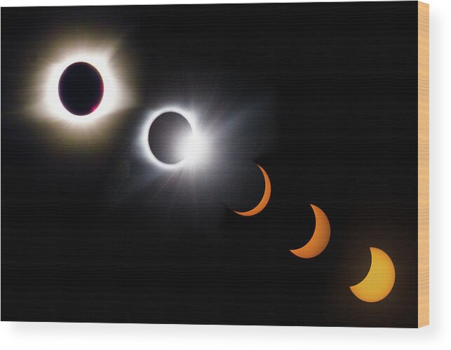 08 21 20 17 Wood Print featuring the photograph Once in a Lifetime Stages of a Total Solar Eclipse II by Debra and Dave Vanderlaan