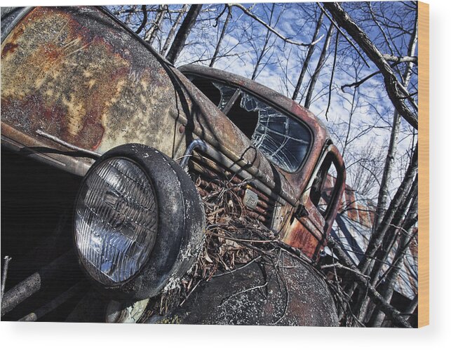 Rusty Wood Print featuring the photograph One Last Run by CA Johnson