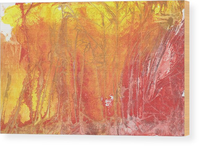 Red Wood Print featuring the painting One Spark by Jackie Mueller-Jones