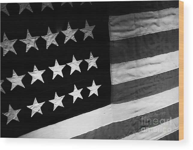 American Flag Wood Print featuring the photograph Flag - One Stitch at a Time by Kip Krause