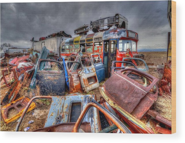 Salvage Yard Wood Print featuring the photograph Open Doors by Craig Incardone