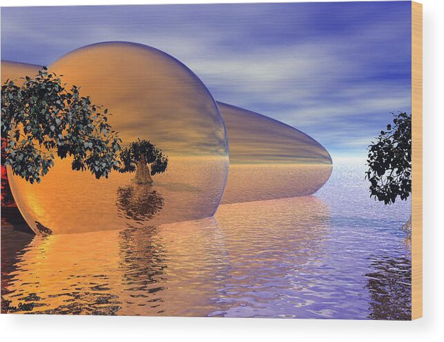 Digitalart Wood Print featuring the digital art Orange Blossom Special by Wayne Bonney