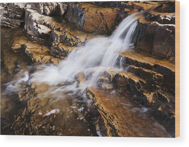 Orange Falls Wood Print featuring the photograph Orange Falls by Chad Dutson