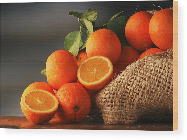 Orange Wood Print featuring the digital art Orange by Maye Loeser