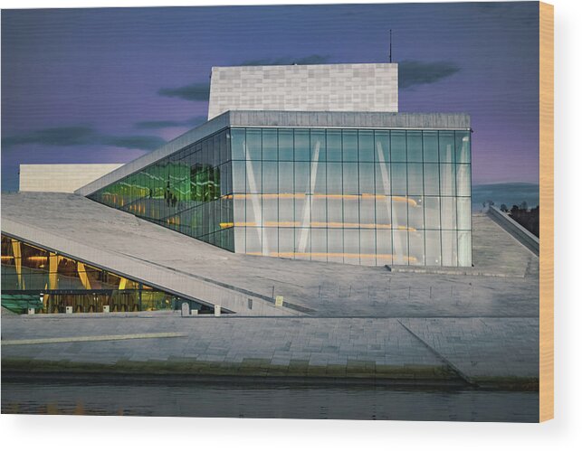 Architecture Wood Print featuring the photograph Oslo Opera House by Adam Rainoff
