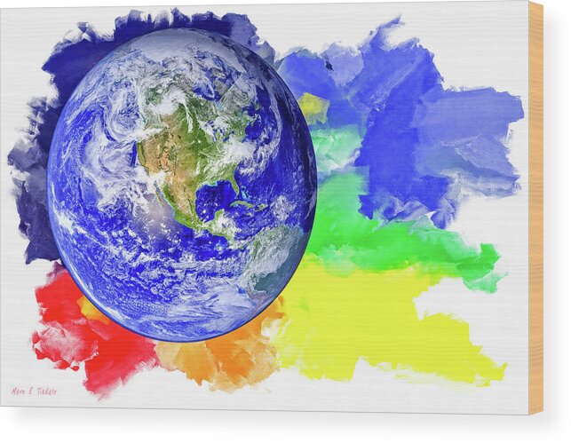 Colorful Wood Print featuring the mixed media Our Land Of Color by Mark Tisdale
