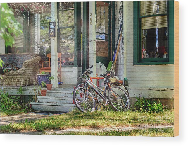 Bicycle Wood Print featuring the photograph Our Town Bicycle by Craig J Satterlee