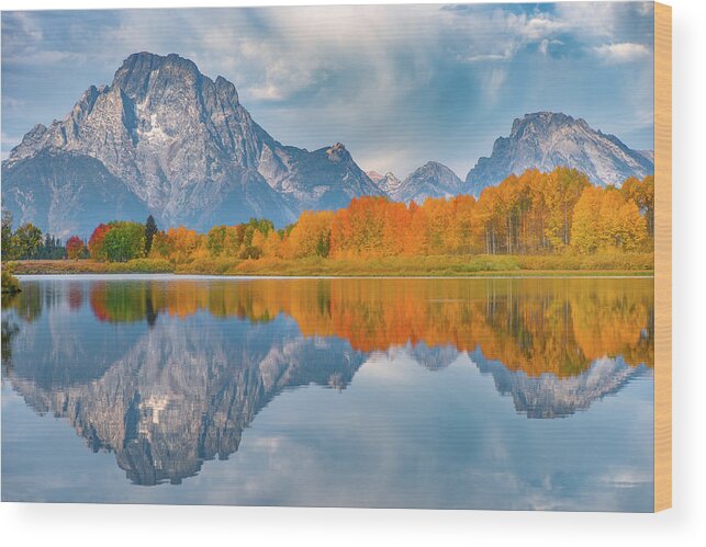 Fall Colors Wood Print featuring the photograph Oxbow's Autumn by Darren White