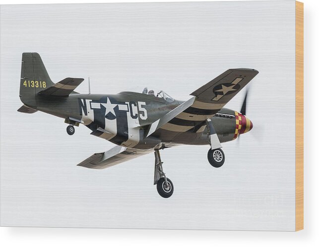 P51 Wood Print featuring the digital art P-51 Mustang - Frensi by Airpower Art
