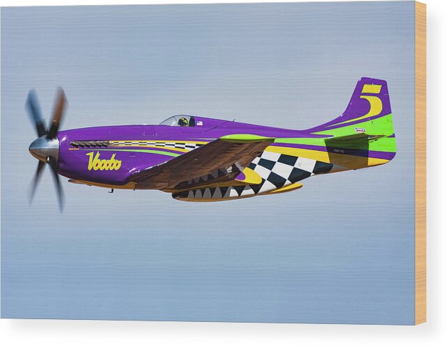 Mustang Wood Print featuring the photograph P-51 Mustang Voodoo by Rick Pisio