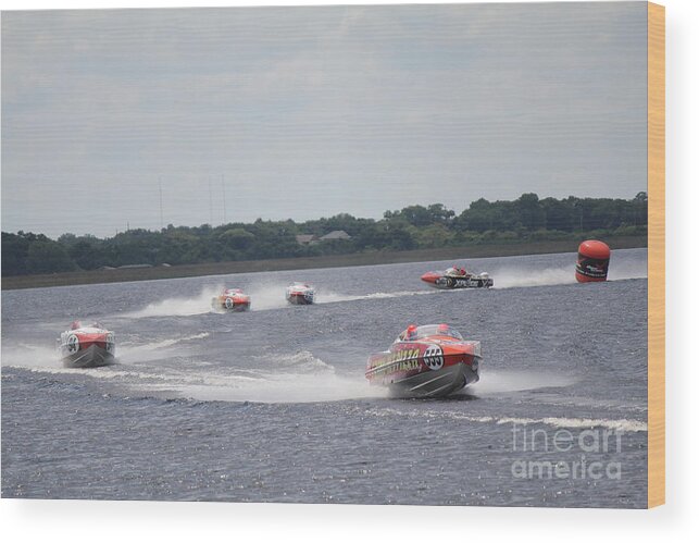 Powerboat Wood Print featuring the photograph P1 Powerboats Orlando 2016 by David Grant