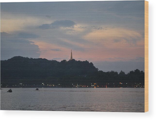 China Wood Print featuring the photograph Pagoda in the Sunset by Jason Chu