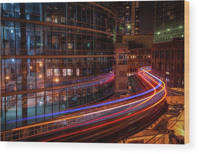 Chicago Wood Print featuring the photograph Paint the Light by Raf Winterpacht