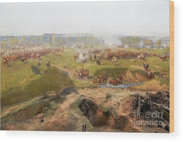 Details Wood Print featuring the photograph painting of Battle of Borodino by Vladi Alon