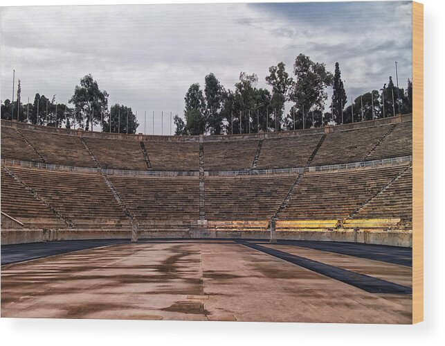 Stadium Wood Print featuring the photograph Panathenaic Stadium Hairpin by Adam Rainoff