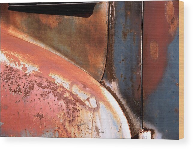 Abstract Wood Print featuring the photograph Panel from Ole Bill by Steve Karol
