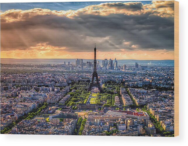 Europe Wood Print featuring the photograph Paris from Above by Tim Stanley