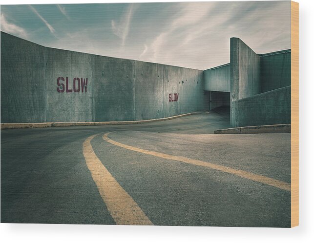 Parking Garage Wood Print featuring the photograph Parking Garage at the End of the World by Scott Norris