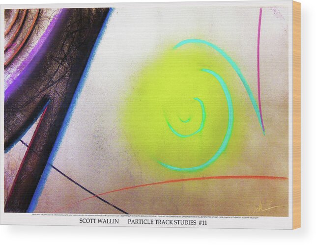 A Bright Wood Print featuring the painting Particle Track Study Eleven by Scott Wallin