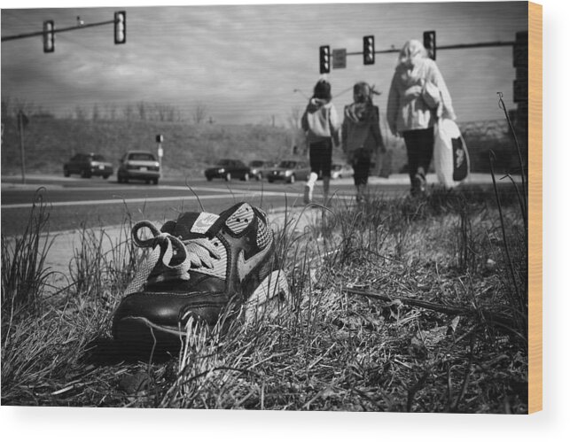 Shoe Wood Print featuring the photograph Passed by Kevin Brett