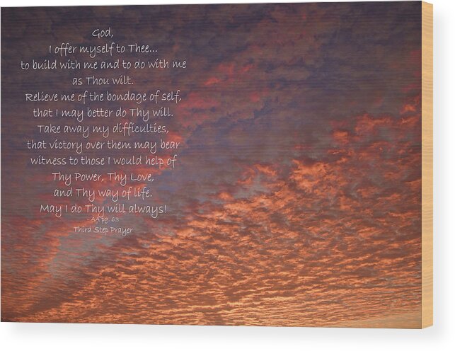 12 Step Recovery Wood Print featuring the photograph Pastel Skies by Lauralee McKay