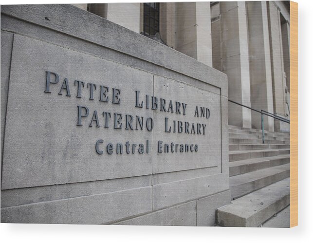 Penn State Wood Print featuring the photograph Paterno Library at Penn State by John McGraw