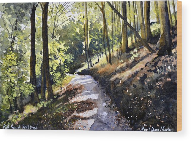 Strid Wood Wood Print featuring the painting Path Through Strid Wood by Paul Dene Marlor